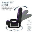thumbnail image 6 of Best Choice Products 360-Degree Swivel Gaming Floor Chair w/ Armrest Handles, Foldable Adjustable Backrest - Black/Purple, 6 of 10