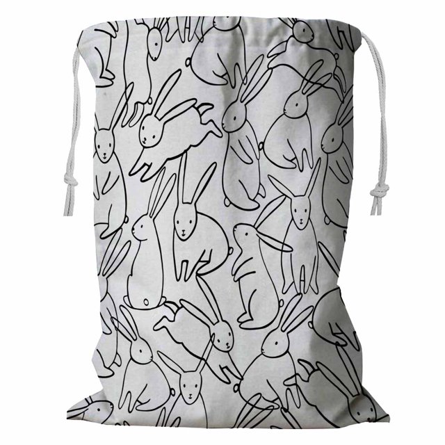 Cesta de almacenamiento ABPHQTO Rabbit Bunny Bolsa para la colada con cordón 45x60 cm