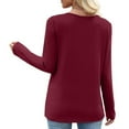thumbnail image 3 of yievot Long Sleeve Shirts for Women Fall Dressy Blouses Asymmetric Square Neck Tunic Tops Buttons Trendy Clothes, 3 of 4