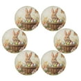 thumbnail image 6 of WOBOGO Orange Easter Rabbit Round Placemats Set of 1 Heat Resistant Washable Kitchen Table Decorations 15.4in, 6 of 7
