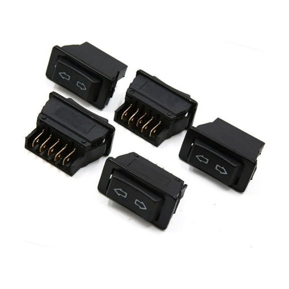 Unique Bargains Universal 5 Terminals Black Auto Car Electric Power Window Lifter Switch 5 Pcs