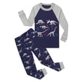 thumbnail image 2 of Rimyaw Boys Pajamas Set Dinosaur Car Graphic Sleepwears Kids Cotton Long Sleeve Casual Clothes 7T, 2 of 7