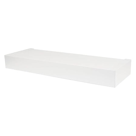 HIGH & MIGHTY 515601 Modern 18" Floating Shelf Holds up to 15lb, Easy Tool-Free Dry Wall Installation, Flat, Packaging, White