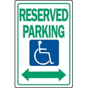 HY-KO HW-32 Parking Sign, Rectangular, RESERVED PARKING, Green Legend, White Background, Aluminum