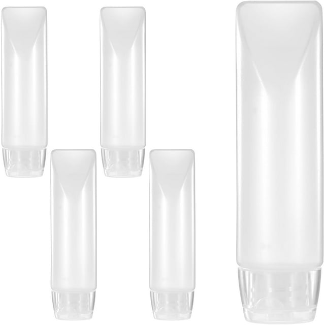 5 tubos de pasta dental recargables de 1 onzas, botellas de viaje vacías, mini botellas de loción reutilizables, recipientes de maquillaje, dispensadores de viaje