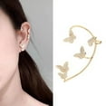 thumbnail image 4 of Qarigey Elegantes y exclusivos aretes de oro para mujer - Auriculares de estilo estrella de tendencia líder sin orificios para los oídos Ropa, zapatos y accesorios Miscelánea plateado (izquierda), 4 of 6