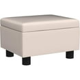 thumbnail image 4 of Small Foot Stool Under Desk Foot Stools Ottoman Footstool Foot Stools Small Footstools Foot Stool for Living Room Foot Rest 15" W x 12" D x 9.5" H Linen Beige, 4 of 9