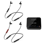 Avantree HT41866 Video Gaming Bluetooth In-Ear Earbuds with Transmitter and Cable, Black, 2 Set