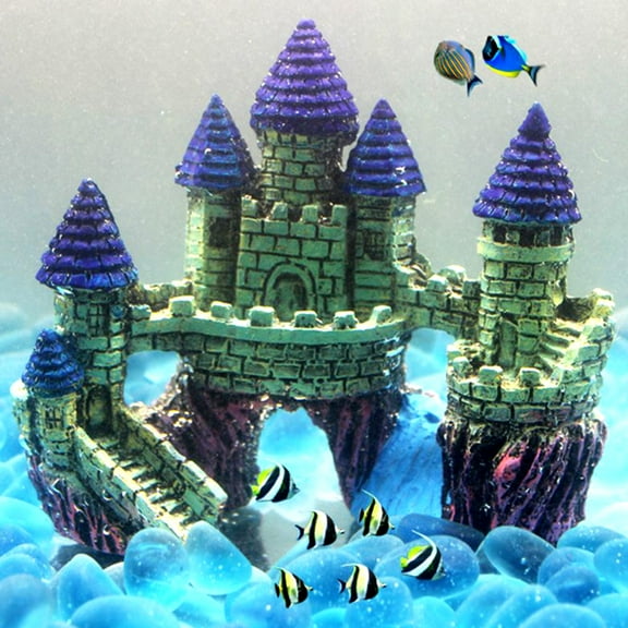 Anvazise Aquarium Ornament European Style Decorative Resin Fish Tank Castle Ornament for Aquarium Decor