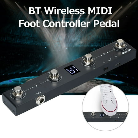 M-VAVE Controller Pedal,Bt Wireless Midi Portable Midi Pedal 4 Buttons Moweo