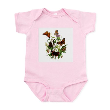 

CafePress - BUTTERFLIES & PURPLE THISTLE Infant Bodysuit - Baby Light Bodysuit Size Newborn - 24 Months