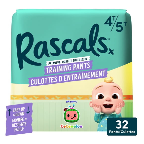 Rascals CoComelon Absorbent Potty Training Pants, Size 4T-5T, Polybag, 32 Count