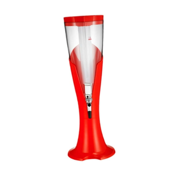 Torre de cerveza, dispensador de bebidas, de mesa, estable, dispensador de jugo de bebida, dispensador de cerveza con grifo para fiestas, pubs, bares, rojo