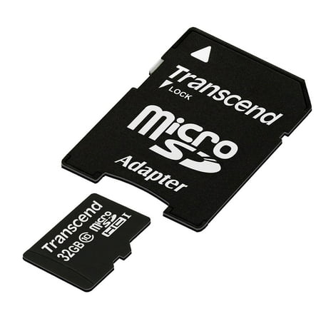 Transcend 32GB MicroSDHC Class 10 With SD Adapter Memory Card Model