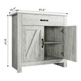 thumbnail image 3 of Homhougo Farmhouse Sideboard Buffet Cabinet, Barn Door Style Kitchen Cabinet, 32" Accent Cabinet for Kitchen, Living Room or Entryway, White Wash, 3 of 6