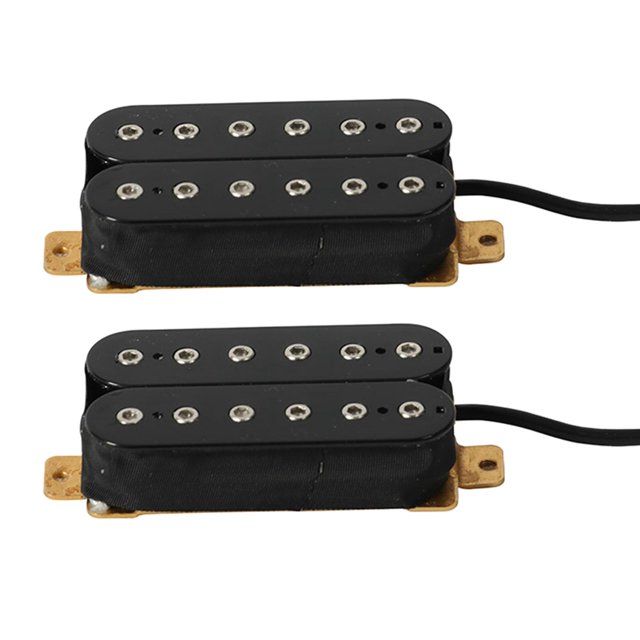 2 uds pastilla de guitarra doble bobina cuello y puente conjunto de pastilla de alto rendimiento para eléctrico Negro con Cable Hugo Pastilla de doble bobina