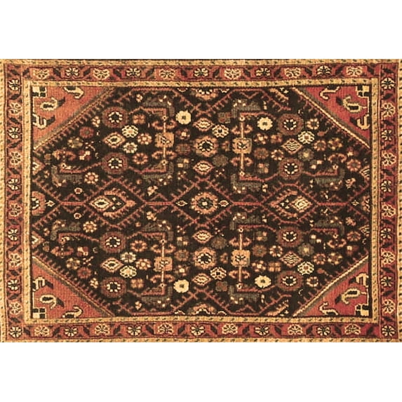 Ahgly Company Indoor Rectangle Persian Brown Traditional Area Rugs, 7' x 10'