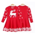 thumbnail image 1 of Beautyzll Robe Pull de Noël pour Enfants Filles Cadeaux de Noël Robe Pull Tricotée Renne Manches Longues Robe Pull Princesse 2-7 Ans, 1 of 8