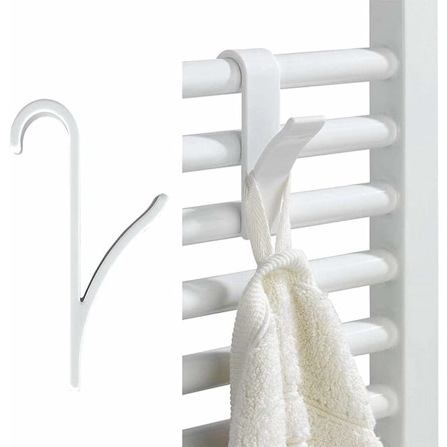 Crochet Porte-Serviette pour Radiateurs, Crochets pour Serviettes pour Radiateur, Crochets en Plastique ABS Blanc, Crochet pour Serviettes Radiateurs pour Salle de Bain et Cuisine