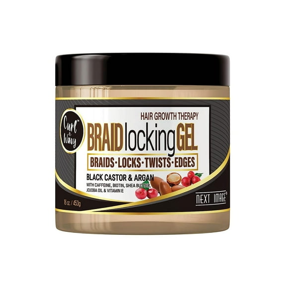 Next Image Braid Locking Gel, Black Castor and Argan, 16 Oz.