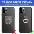 thumbnail image 5 of 2 Pcs Transparent Phone Ring Stand Holder Cell Phone Ring Holder Finger Grip 360 Degree Rotation (Rose Gold & Diamond-4), 5 of 5