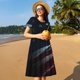 thumbnail image 4 of Balery American Flag Waving Print Vestidos sueltos de manga corta para mujer, vestidos de verano 2025, vestidos casuales de corte A con vuelo., 4 of 6