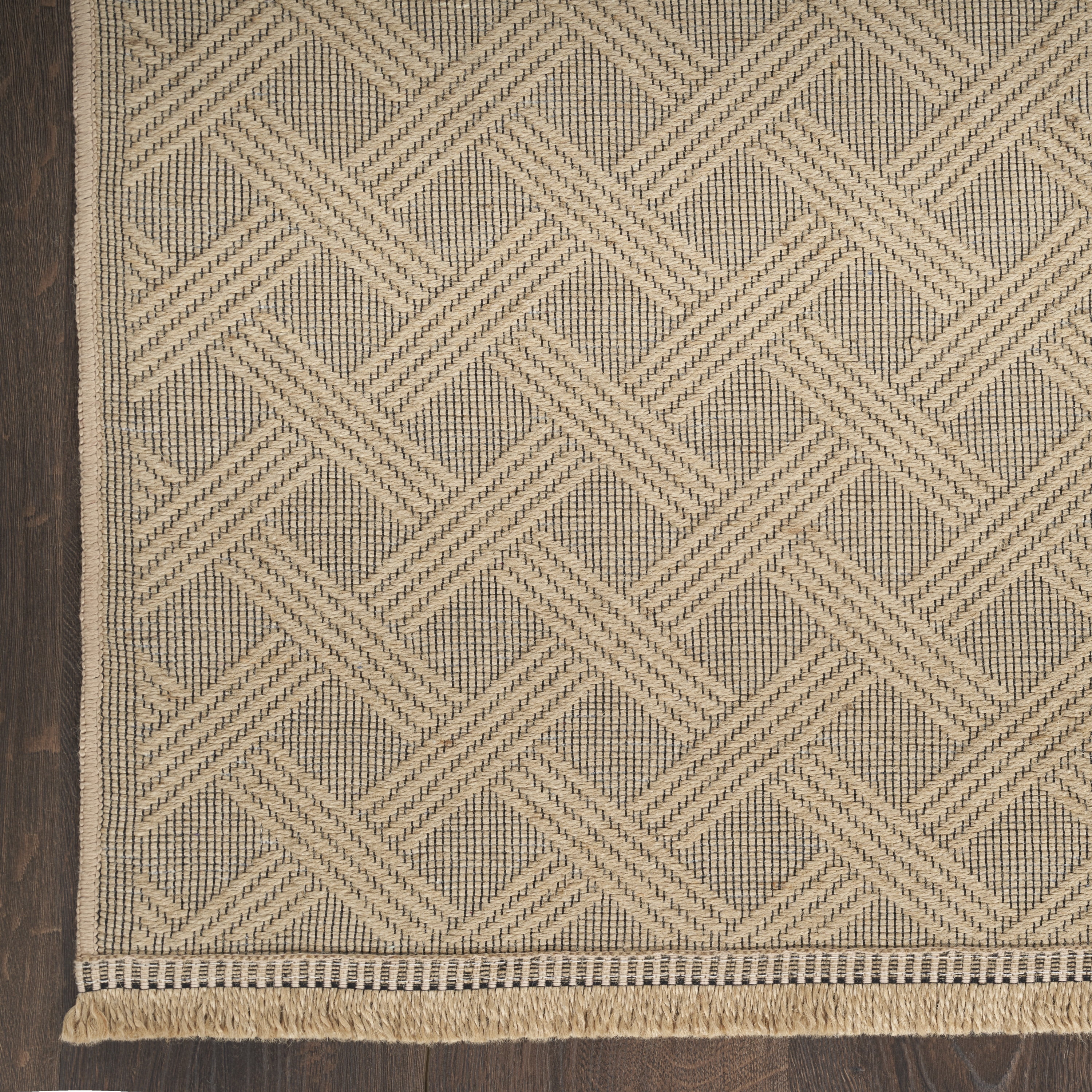 Nourison Washable Organic Geometric Natural 3'11" x 5'11" Area Rug (4x6)