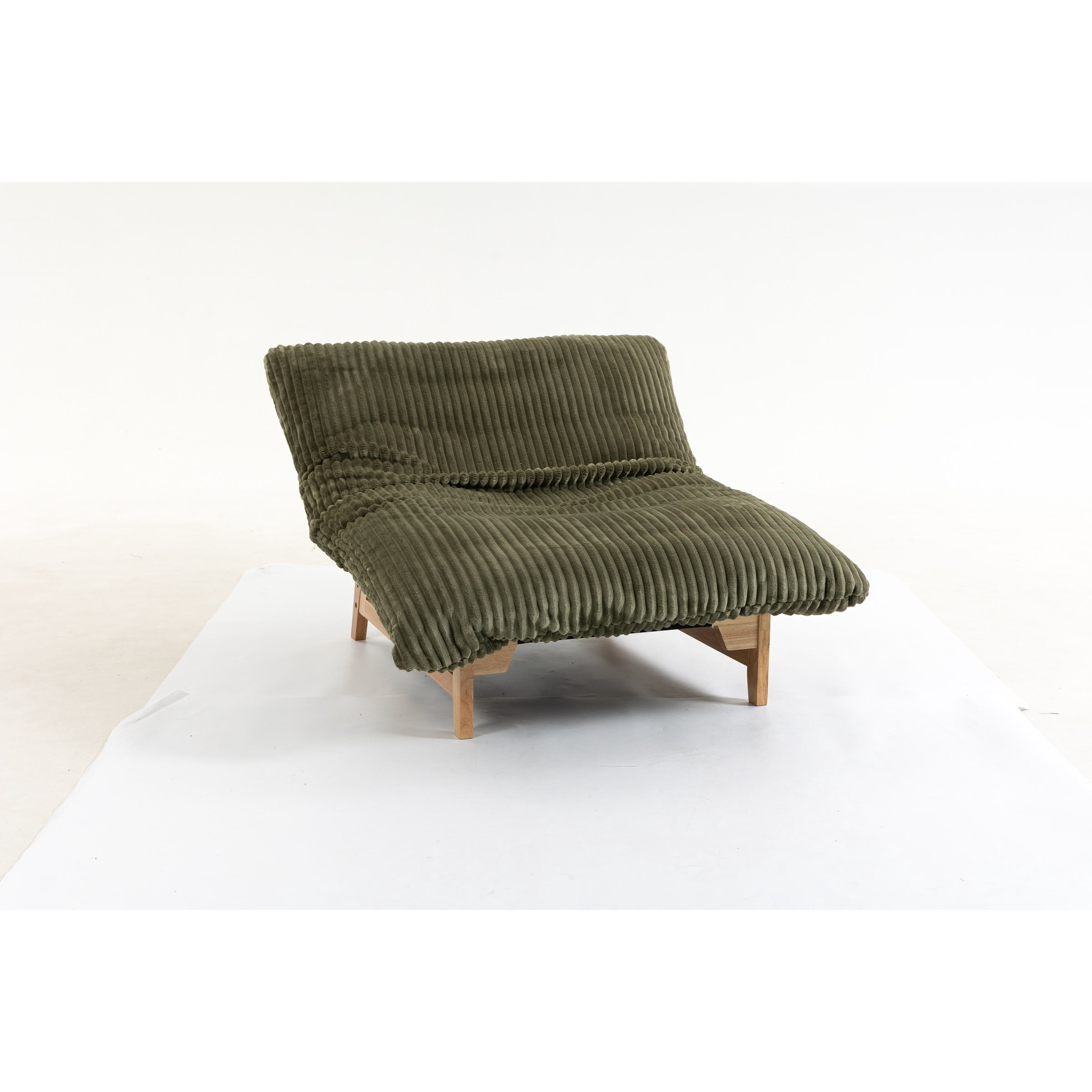 Bean Bag Chair For Adults With Solid Wood Frame,Accent Armless Lazy Sofa, Casual Single Sofa, Corduroy Fabric, For Living Room And Bedroom, With Backrest, Single Seat