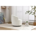 thumbnail image 4 of Jopath Swivel Accent Armchair, Barrel Chair With Black Powder Coating Metal Ring Chenille Fabric Accent Chair for Living Room Bedroom Reading Waitingroom Ivory, 4 of 9