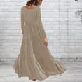 thumbnail image 3 of Vestido de otoño con dobladillo asimétrico Vestido holgado de gran tamaño para mujer Traje de vacaciones de línea A, 3 of 6
