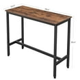 thumbnail image 1 of VASAGLE Bar Table, Narrow Long Bar Table, Kitchen Dining Table, High Pub Table, Sturdy Metal Frame, Industrial Design, 15.7 x 39.4 x 35.4 Inches, Rustic Brown and Ink Black, 1 of 5