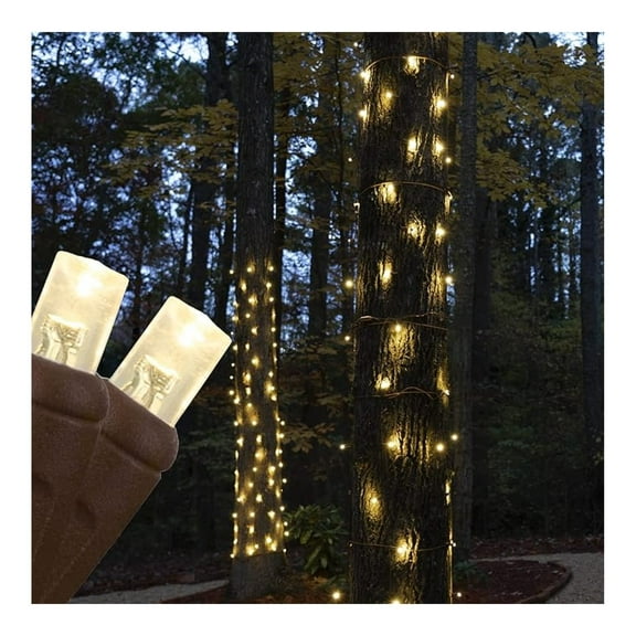 LED Net Lights Warm White 50ct, 20x45in Expandable Trunk Wrap, Christmas Tree Net Lights, Stretchable Net Lights for Trees, Indoor/Outdoor