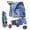 Blue, variant on edx 3 Wheels Pet Stroller, Dog and Cat Strollers, With Storage Basket and Cup Holder, Lightweight Travel Carrier, Breathable Mesh, Waterproof and Foldable for Small Pets Outdoor Walk, Black