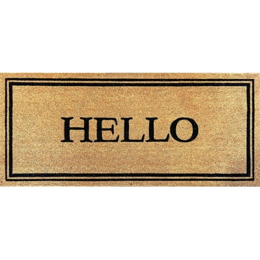 Mainstays 20x46 Estate Hello Coir Doormat