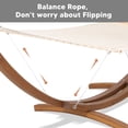 thumbnail image 3 of SUNCREAT Hammocks Patio Hammock with Stand, 2 Person Heavy Duty Curved Hammock with 14 ft Wooden Stand,Beige, 3 of 10