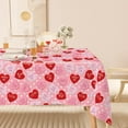 thumbnail image 3 of 60 x 102 Inch Valentine''s Day Tablecloth Pink Candy Love Heart Dot Fabric Table Cloth Washable Table Cover for Wedding Anniversary Party Home Kitchen Decor, 3 of 7