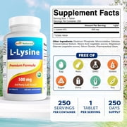 Best Naturals L-Lysine 500 mg 250 Tablets