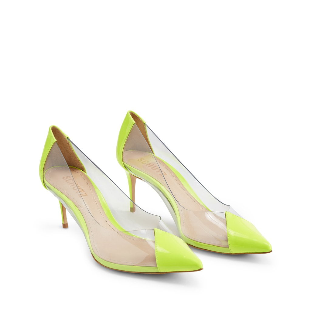Transparent Strap Neon Heels – Street Style Stalk