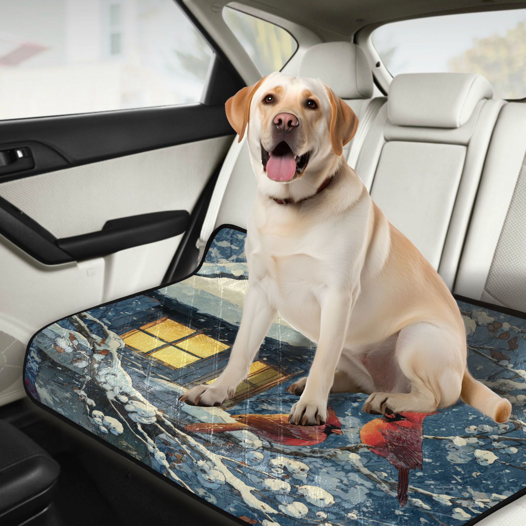 Qxltty Red Cardinals Cat litter Pads Pet Set of 2 Diaper Mats Center Anti-leakage Layer Absorbent Soft and Comfortable