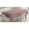 thumbnail image 1 of Stars Tablecloth, 5 Pointed Stars with Dots on Maritime Inspired Striped Backdrop, Rectangle Satin Table Cover Accent for Dining Room and Kitchen, 60" X 84", Pale Blue Ruby and Ivory, by Ambesonne, 1 of 2