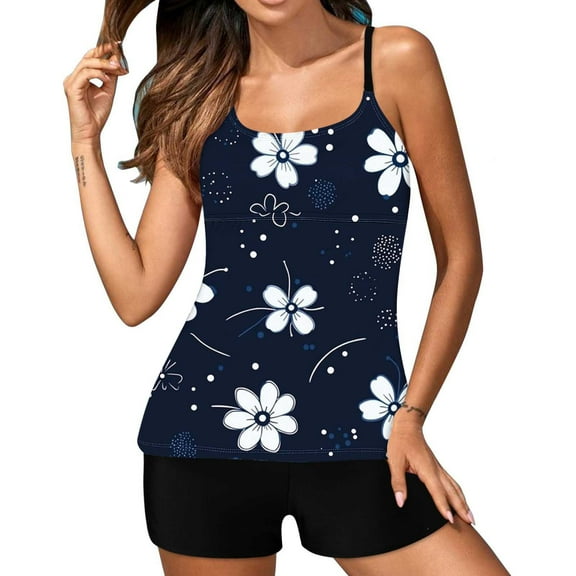 BeAi Swimsuit for Women 2025 Tankini Plus Size Metallic Bikini Set With Skirt Womens 2 Piece Skirtini Swimwear Beachwear Skirts for Women 2025 Ruffled V Neck Lace Up Previous Orders