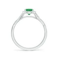 thumbnail image 2 of ANGARA Natural Oval Emerald Halo Twisted Vine Ring in 14K White Gold for Women (Size-7x5mm) | May Birthstone, Birthday, Anniversary, Jewelry Gift for Women | Natural Emerald Ring, 2 of 10