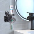 thumbnail image 3 of DODAMOUR Stainless Steel Toothbrush Holders for Men, Wall Mounted Bathroom Tooth Brushing Organizer, Multipurpose Bathroom Accessories Organizer for Toothpaste, Cup, Electric Razor(Black), 3 of 6