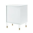 thumbnail image 5 of Taina White Side Table - 1 Drawer, Open Storage, High Gloss Finish, Acrylic Knob and Acrylic Leg with Gold Tip, 5 of 10