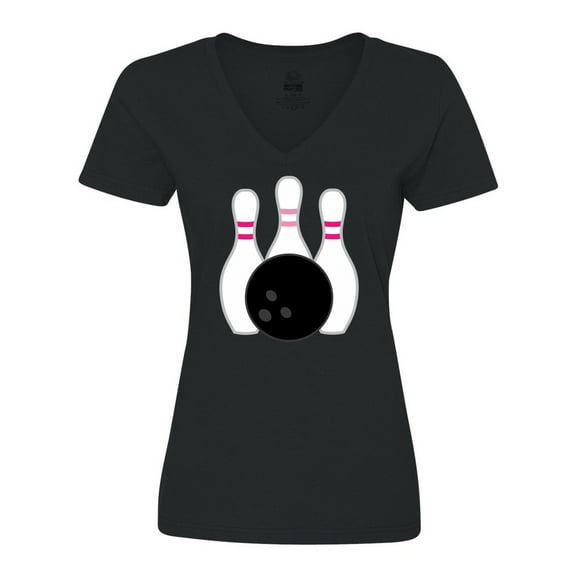 Inktastic Bowling Pins (pink) Women's V-Neck T-Shirt