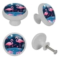 thumbnail image 4 of Flamingo Fluorescent Drawer Pulls with Screws - Round 4-Pack - Glow-in-the-Dark Knobs - Suitable for Cabinets, Wardrobes, Dressers - Furniture Decor - Door Handles, Drawer Hardware, 4 of 6