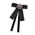 thumbnail image 2 of Broche de cinta de lazo Broche Decoración de corbata del cuello para mujeres Pon elegante Pin de la camisa Bownot Camiseta para blusa de uniforme Negro, 2 of 8