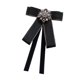 thumbnail image 2 of Broche de cinta de corbata de lazo, decoración de corbata de bownot, alfiler de cuello para mujeres, elegante corbata de diamantes de imitación para Negro, 2 of 8