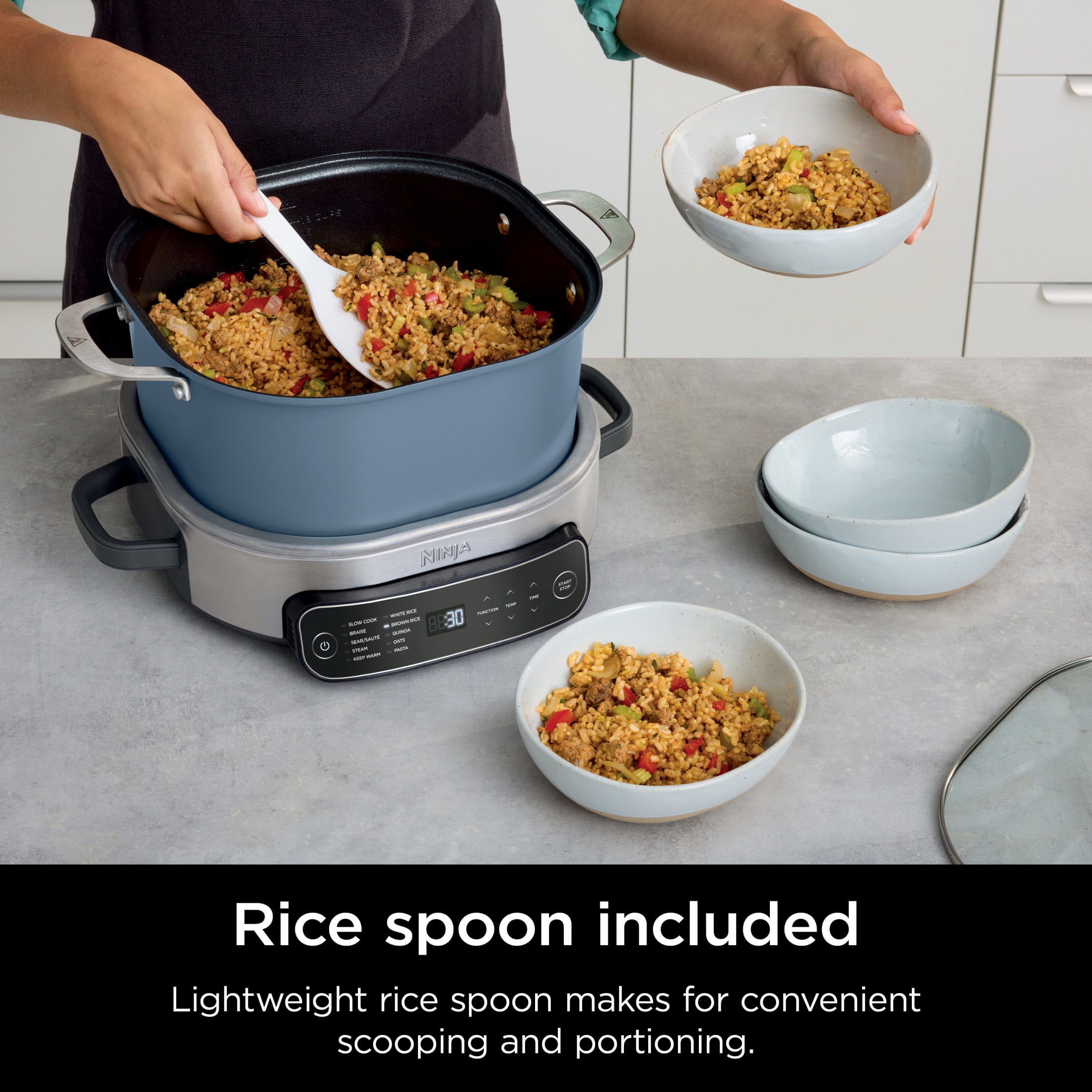 Ninja 10-in-1 Everyday PossibleCooker PRO 6.5 Qt Multi-Cooker, Slow Cook, Dutch Oven, Rice Cooker, MC1100A Blue