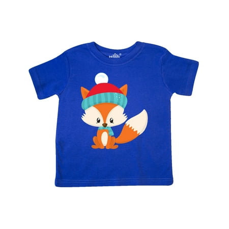 

Inktastic Cute Fox Fox With Hat And Scarf Orange Fox Gift Toddler Boy or Toddler Girl T-Shirt